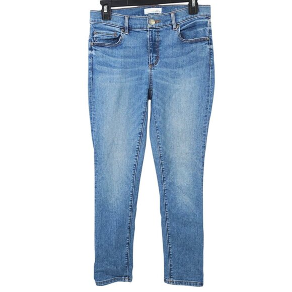 Loft Skinny Crop Mid Rise Jeans Womens Size 28/6 Medium Wash Denim - Picture 1 of 16